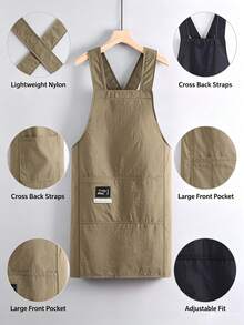 1PC Solid-Colored Cross-Fronted Sleeveless Apron, A Simple And Stylish New Design For Home Kitchens. Waterproof And Oil-Resistant, Perfect For Cooking And Dining Purposes. - Multicolor - View 11