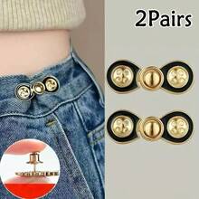 1Pair/2/3Pairs No-Sew Waist Buckle, Adjustable Detachable Button For Jeans, Pants, Skirts, Waist Size Reducer, No-Drill Waist Adjustment Tool - Multicolor - View 17