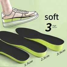 0.59/0.98/1.37 Inch Mugwort Height Increasing Insoles, Unisex Soft Height Increasing Pads, Shock-Absorbing High Elasticity Fitness Sports Height Increasing Insoles, Trimmable Size - A - View 1