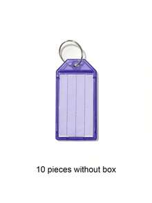 Plastic Keychains, 20 Pieces Per Box Or 10 Pieces Per Pack, Equipped With Storage Boxes, Key Rings And Label Windows, Available In 5 Colors. - Multicolor - View 4