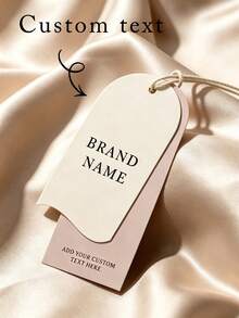 Customizable Double-Layer Curved Clothing Hang Tag With Rope, Minimalist Luxury Apparel Swing Tag, Blank Customizable Clothing Price Tag, Suitable For Boutique Clothing Brands - Multicolor - View 1
