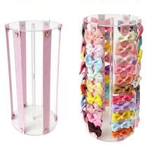 12.01 X 5.51 Inch Acrylic Transparent Hair Accessory Storage Rack, Desktop Hair Clip Bow Storage Rack, Used For Desktop Storage And Decoration Rack, Storage Hanging Rack (1pc) - Multicolor - View 1