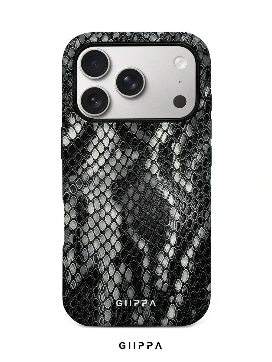 GIIPPA 1 قطعة غطاء هاتف بتصميم نمط الثعبان الأسود لهاتف 17 Pro Max، متوافق مع هاتف 16 Pro Max و15 Pro Max و14 Pro Max، غطاء هاتف بأسلوب كوري راقي وعصري وممتع، متوافق مع 11/12/13/14/15/16 Pro Max Plus، تصميم أنيق مناسب للرجال والنساء، هدية مثالية للصديقة في عيد الميلاد وعيد الحب وعيد الفصح وموسم الزفاف وعيد الميلاد! - الأسود - مشاهدة 1
