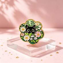 Cute Black Cat Floral Lapel Enamel Pins And Brooches Badge Pins For Backpacks Bags Backpack Cool Decoration Friend For Gifts - Multicolor - View 2