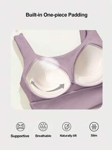 Yoga Tank Tops Breathable Sports Bra With Shockproof And Gathered Function Giving You A Beautiful Back Shape Workout Tank Gym Top - Dusty Purple - View 5