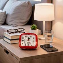 Unisex Practical Style For Bedroom And Office Desk Clock - Red - View 5