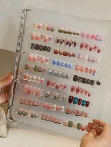 1pc Press-On Nail Storage Album, Transparent Storage Book, Acrylic Pages, Detachable, Portable Press-On Nail Storage Album - Clear - View 4