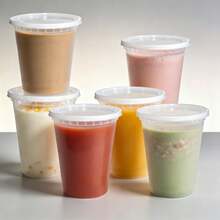 FookmeKag [48pcs] Food Storage Containers-16oz,24oz,32oz,Clear Plastic Containers (With Lids), For Storing Salads, Soups, Etc.|Stackable| Leak-Proof,Microwave/Dishwasher  Perfect For Halloween/Christmas Parties, Camping Trips, Back-To-School Parties, Etc. - 規格 - 查看 4