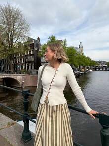 Women's New Autumn V-Neck Long Sleeve Knit Cardigan, Design-Focused For Daily Commute And Travel White Fall - White - View 6