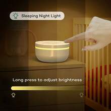 White Noise Machine With 30 Soothing Sounds And Night Light Sounds Machine, 3 Timers Memory Function, Rechargeable Noise Machine - White - View 4