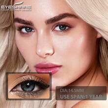 EYESHARE 1對瘋狂色彩灰色美妝彩色隱形眼鏡，年度美瞳彩色鏡片 - 灰色 - 查看 3