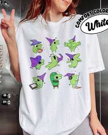 Glep Friends Minimal Cartoon Meme Casual Tee Top Donna - 白色 - 查看 1
