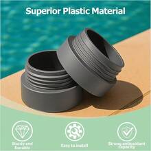 8 Pcs Pool Stabilizer Adapter Threaded Sleeve Insert 1-3/4" Pole Stabilizer Outdoor Patio Deck Support Heavy Duty Aquastar - C - View 3