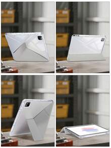 1件透明壓克力 Y 型折疊淺藍色平板保護殼，相容 iPad Mini6/7/Air/Air2/9.7/10.2/10.5/10.9 (Air4-Air8)/Pro 11/10th Gen/A16/Pro 11 2024 機型，全透明壓克力背殼，絲綢質感 8 折蓋，可調支架，自動睡眠/喚醒，內建筆槽，不含筆，部分機型附相機框 - 淺天藍 - 查看 9