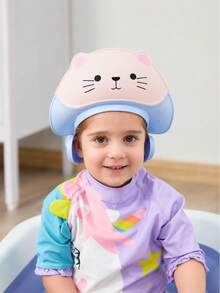 Touca de Banho Infantil com Gato, Touca de Banho para Bebê, Touca de Chuveiro, Touca para Lavar Cabelo de Crianças, Touca de Banho com Proteção de Orelha Ajustável - Multicolorido - Visão 7