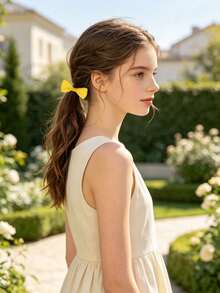 6 piezas de lazos de cabello tejidos rojos, adecuados para el uso diario y de fiesta de las niñas - Multicolor - Ver 7