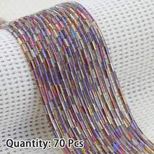 70pcs 5mm Colorful Crystal Tube Beads DIY Jewelry Making Accessories For Necklace, Bracelet, Pendant, Loose Beads - Crystal Tube - View 12