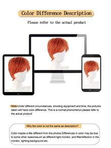 Orange Short Layered Men Cosplay Wig Synthetic Heat Resistant Fiber Anime Wig For Male Halloween Party Costume Daily Fashion Wig - Multicolor - View 9