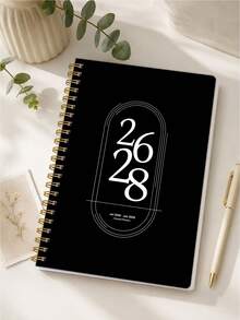 2026–2027 日曆，3年期螺旋裝訂月計畫本，大格設計，行程管理、目標規劃與提醒，2026至2027年計畫本，適合返校季、女性辦公桌裝飾、宿舍必需品、大學用品 - 黑色 - 查看 18