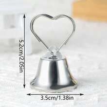 Creative Metal Card Holder With Heart-Shaped Bell, Wedding/Valentine's Day Tabletop Decor, Memo And Postcard Display Stand, Suitable For Restaurant And Home - Multicolor - View 4