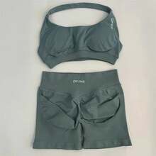 Women Two-Piece Outfits - Deep Sea Shorts and Bra Set - View 8