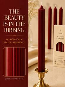 10/6/4pcs White Roman Column Long Stem Aromatherapy Candle Set, Soy Wax Blend Material, 4-6 Hours Long-Lasting Burning Candles, No Black Smoke, Wedding/Home Decor Aromatherapy Candles, Valentine's Day Home Decor Candles - Burgundy - View 7