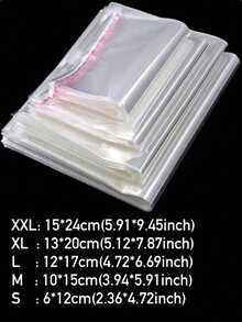 100pcs Transparent OPP Bags, Rectangular Sealed Bags, Suitable For DIY, Party, Halloween, Christmas, Valentine's Day, Family Gathering, Wedding Favors, Gift Packaging - View 4