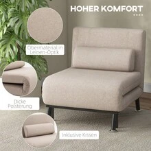 Silla Cama Plegable con Respaldo Ajustable, Color Gris Oscuro, Disponible en Sitio - Beige + Acero - Ver 6