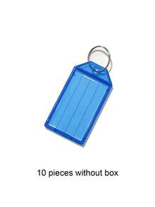 Plastic Keychains, 20 Pieces Per Box Or 10 Pieces Per Pack, Equipped With Storage Boxes, Key Rings And Label Windows, Available In 5 Colors. - Multicolor - View 15