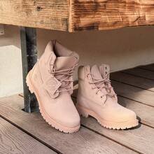 Timberland New Outdoor Casual Leather British Style Women's High-Top Martin Boots - Pink - View 10