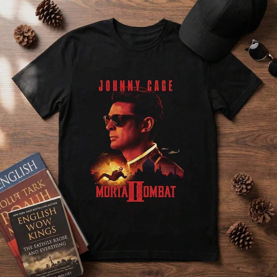Camiseta Johnny Cage Uncaged Fury , Camiseta 2, Ropa Gráfica Johnny Cage, Camiseta Karl Urban, Regalo para Fanáticos de - Negro - Ver 1