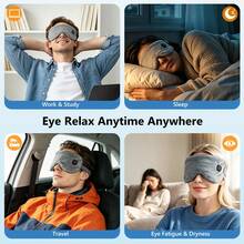 Hailicare Rechargeable Heated Eye Mask, 4-Level Smart Temperature Control, Ultra-Soft Flannel Light-Blocking Eye Mask, Washable Outer Cover, Relieves Eye Fatigue, Lightweight And Portable, Essential For Office, Travel And Home - Multicolor - View 6