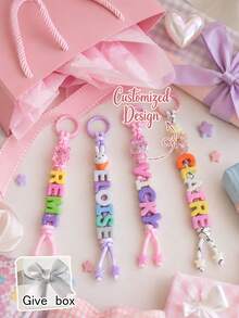 Customized Name Keychain, Personalized Letter Metal Ring, Surprise Gift, Suitable For Backpacks, Bags, Best Back To School Gift - Multicolor - View 7