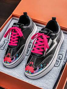 Men's Running Shoes, Lace-Up Low-Top Training Shoes With Round Toe, Suitable For Daily Fitness And Sports - Black - View 5