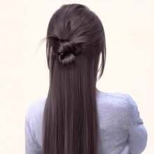 Clip-On Feathered Bun Wig Claw Clip Messy Buns Hair Piece Suitable For Women Daily Wea - 1PC - View 5