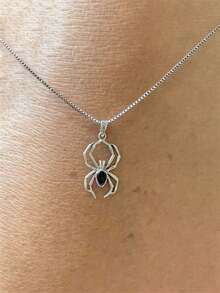 1 PC Kids Cubic Zirconia Elegant Spider Necklace Pendant For Girls For Birthday Gift - Silver - View 2