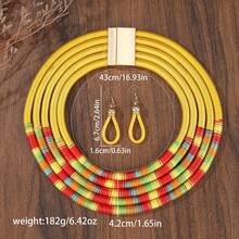 European & American African Cross-Border Bohemian Exaggerated Multi-Layer Colorful Wrapped Necklace - Yellow - View 2