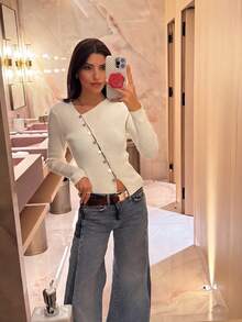 Women's New Autumn V-Neck Long Sleeve Knit Cardigan, Design-Focused For Daily Commute And Travel White Fall - White - View 8