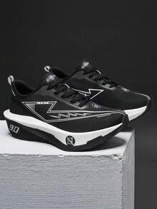 Women's Sports Shoes, Featuring Fabric Upper And EVA Sole, Suitable For All Seasons, Versatile Style, For Running, Basketball, Volleyball And Gym Workouts. - Black - View 5