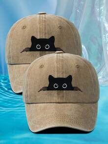 1 buah Topi Baseball Wanita Motif Kucing Bordir Personalisasi Pelindung Matahari Lembut Cocok untuk Semua Musim Ukuran Dapat Disesuaikan Warna Polos Gaya Retro Jalanan Warna-warni Cocok untuk Pemakaian Sehari-hari dan Sebagai Hadiah - B - View 29