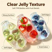 SQUISHY-Fruit Milk Bottle Drift Bottle Squeeze Toy-Realistic Fruit Blueberry Kiwi Strawberry Soda Bottle Edible Play Stress Relief Soft Rubber Bottle Toy - Multicolor - View 4