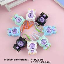 5pcs Cute Mini Cat Rock Paper Scissors Keychain Toy, Portable Guessing Game Pendant, Colorful Cartoon Animal Key Ring, Novelty Interactive Game Ornament, Backpack Decor Fun Gift For Teens & Adults - Multicolor - View 3