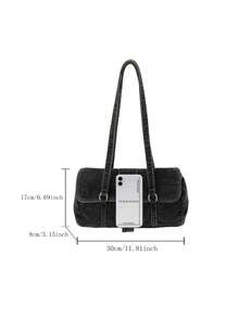 Vintage Denim Fashionable Women's Underarm Bag, Lightweight Comfortable Handbag, Daily Shopping Dating Casual Commute Shoulder Bag - Multicolor - View 10