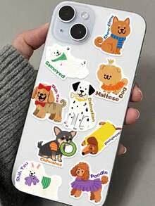 50pcs/Pack Cute Animal Pet Dogs Stickers, Decorative Decals For Notebook Luggage Phone Stationery Laptop Guitar Sticker - Multicolor - View 11