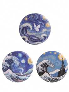3件組星空波浪金屬胸針 女款，包包裝飾針，時尚服飾配件，適合四季，日常穿著與節日禮物 - 彩色 - 查看 6
