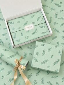 5/15/25/35 Sheets Green Background Dark Green Line Drawing Botanical Pattern Tissue Paper, Suitable For DIY Crafts, Party Favors, Bouquet Wrapping, Clothing Packaging And Birthday Gift Decoration - Dark Green Line Art Plants On a Green Background - View 1