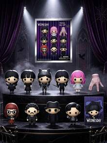 Netflix 1PC Official Licensed Wednesday Series Blind Bag Keychain Mystery 3D Figure Random One Includes Wednesday Addams Enid Sinclair Thing  Uncle Addams Bag Clip Charm Collectible Ornament Surprise Gift For Fans Party Birthday Accessory - Multicolor - View 1