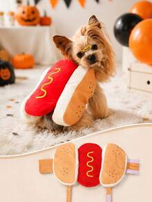 1pc Funny Cute Hot Dog Costumes For Dogs Holiday Party Pet Cosplay Apparel Fancy Dress Up Dog Cat Clothes Suitable For Gatherings Halloween - Multicolor - View 3