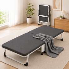 ERUIV Portable Folding Bed, Metal Frame Guest Bed, Foldable Sleeping Cot With Comfortable Mattress Pad, Space Saving Rollaway Bed For Home, Office, Camping, Indoor And Outdoor Use, Compact Design For Rest And Relaxation - 1 Black Folding Bed - View 10