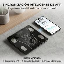 Báscula inteligente, báscula de baño digital, sincroniza los datos con la APP de fitness - A - Ver 5